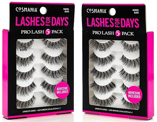 Cosmania Lashes for Days False Eyelashes (Wispies) - Easy to Apply, Gives Lashes Soft, Wispie Look | Noticeably Fuller Looking Lashes | Adhesive