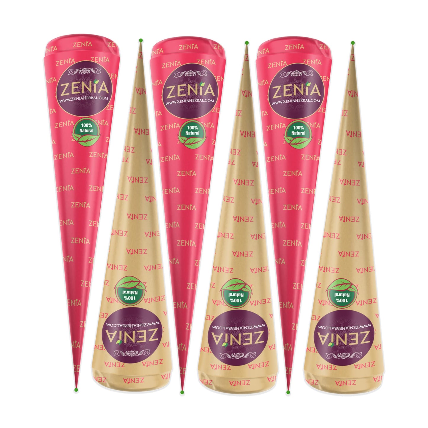 Zenia (Pack of 24) 100% Natural Henna Hair Color Paste Hair Dye Cones Dark Reddish-Brown Color 25g Each Cone Beauty and Personal Care Zenia