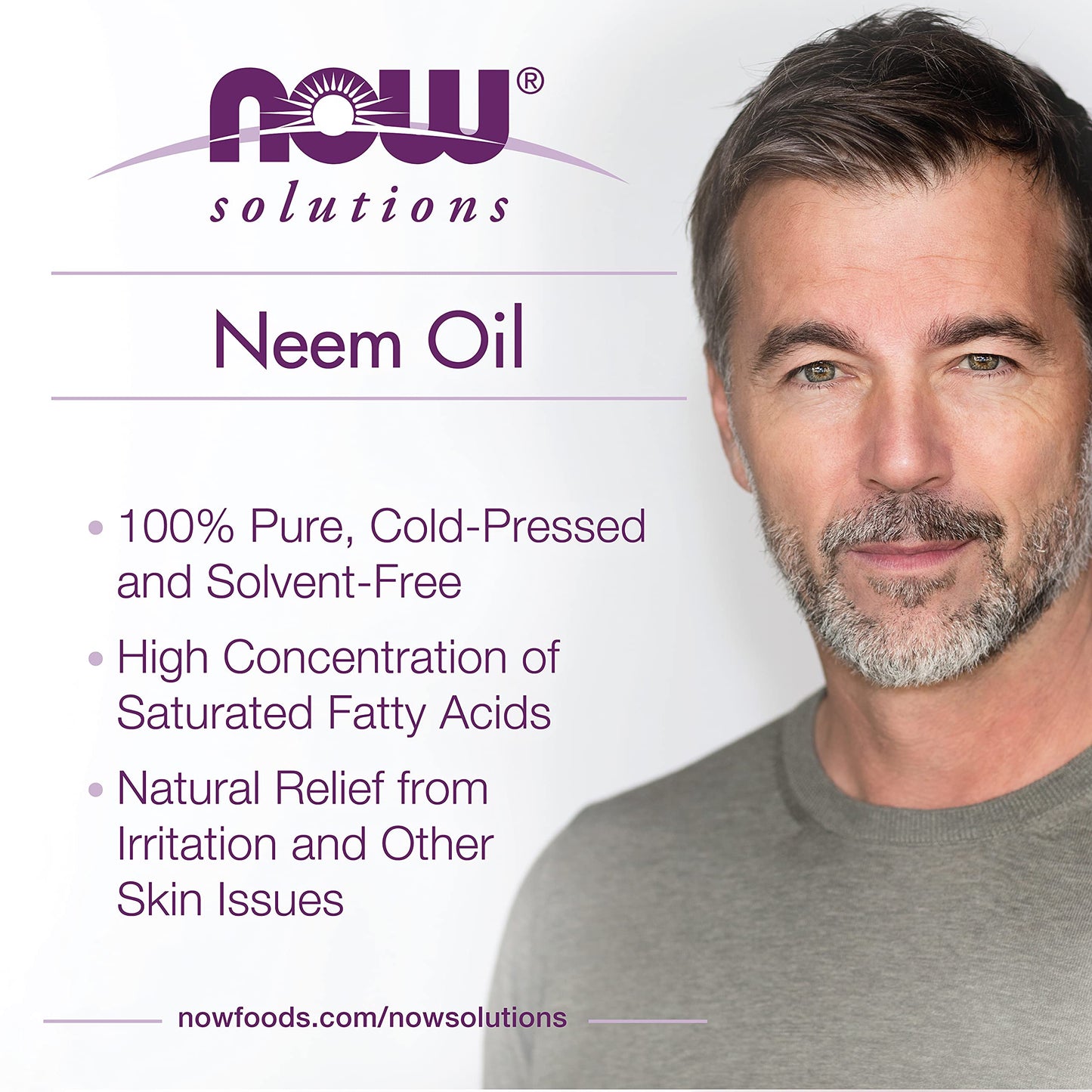 NOW Foods Solutions, Neem Oil, 100% Pure, Made From Azadirachta Indica (Neem) Seed Oil, Natural Relief from Irritation and Other Skin Issues, 1-Ounce
