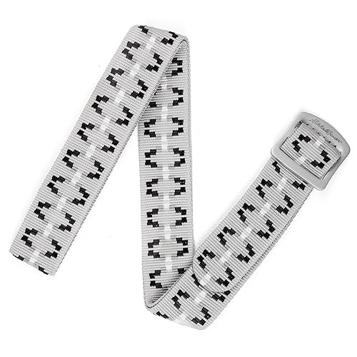 Eddie Bauer Cascade Webbing Belt with Engraved Metal Buckle - Silver - M/L