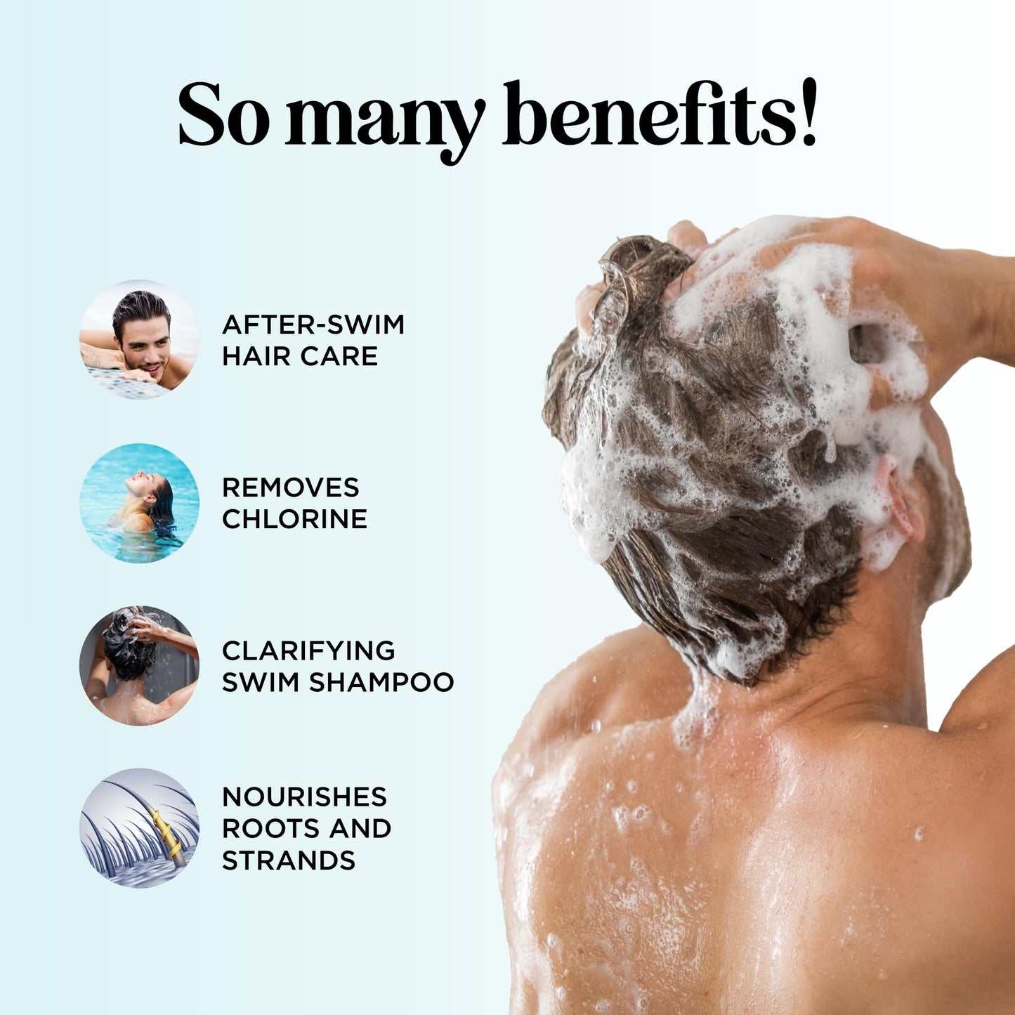 After Swim Shampoo and Conditioner Set - Chlorine Shampoo and Conditioner for Swimmers with Tea Tree and Rosemary Oil - Clarifying Shampoo for Hard