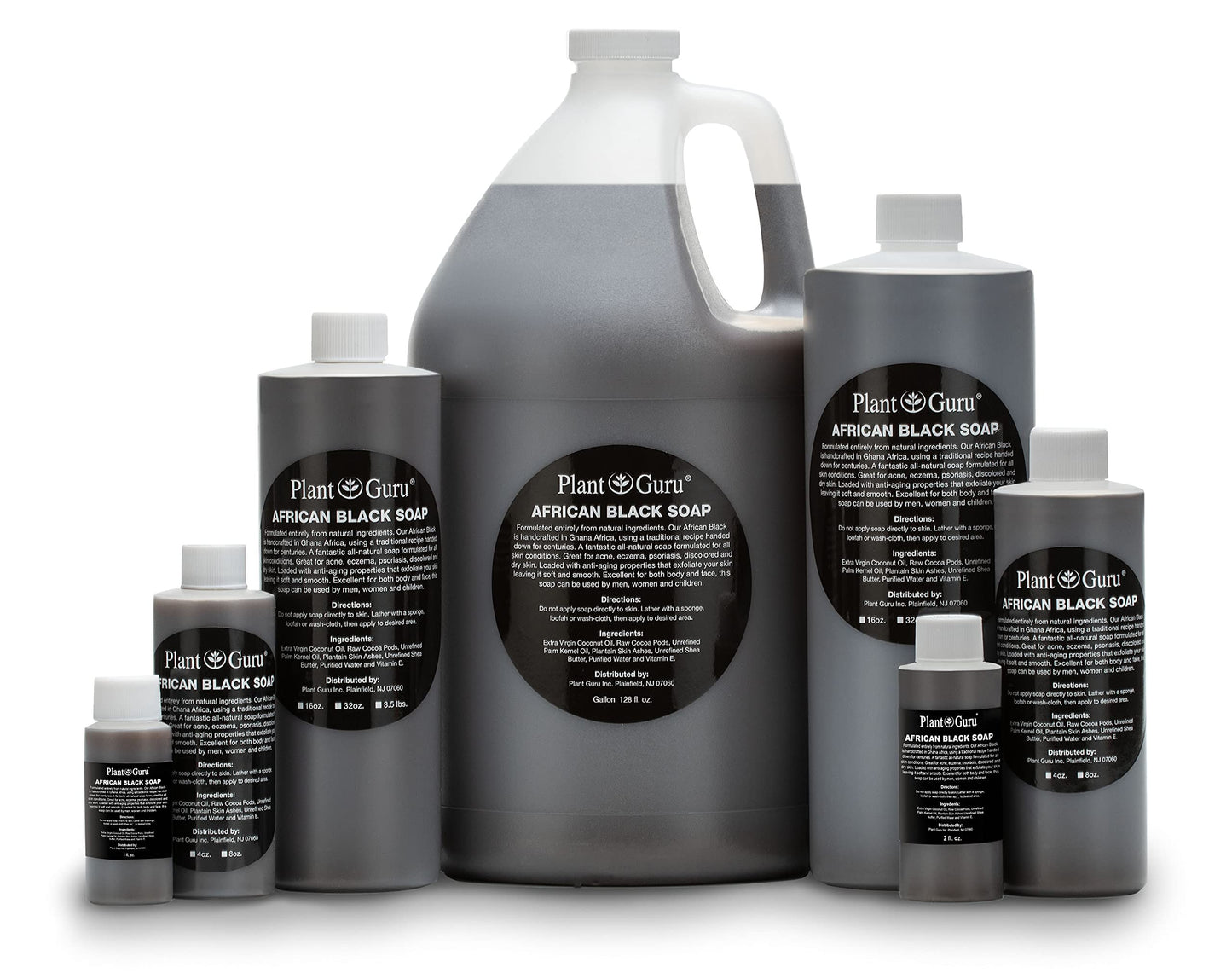 African Black Soap Liquid 32 oz. 100% Raw Pure Natural From Ghana. Acne Treatment, Aids Against Eczema & Psoriasis, Dry Skin, Scars and Dark Spots.