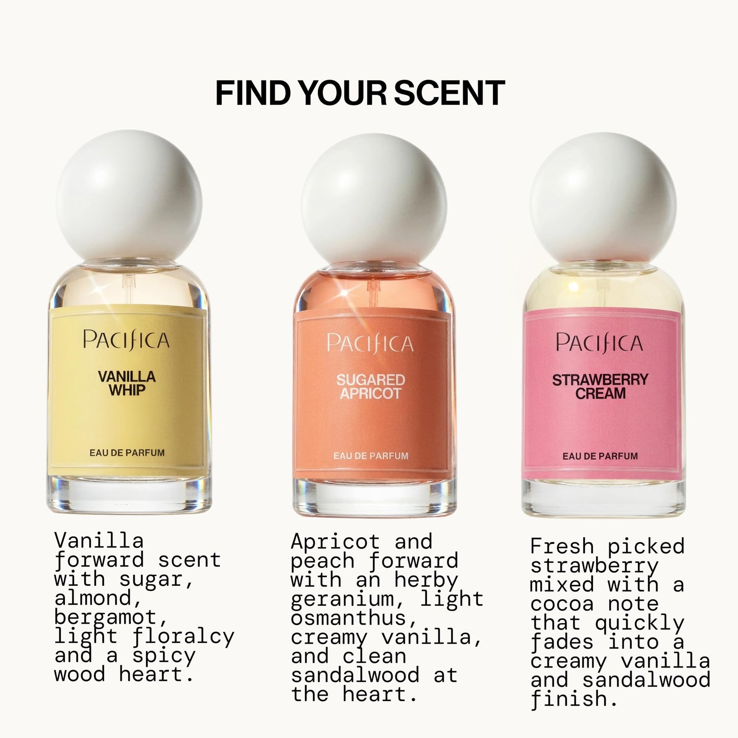 Pacifica Strawberry Cream Perfume for Women - Fruity Floral Eau de Parfum Spray with Strawberry, Vanilla, Jasmine & Sandalwood Notes, Long Lasting, Clean Beauty, 1 fl oz