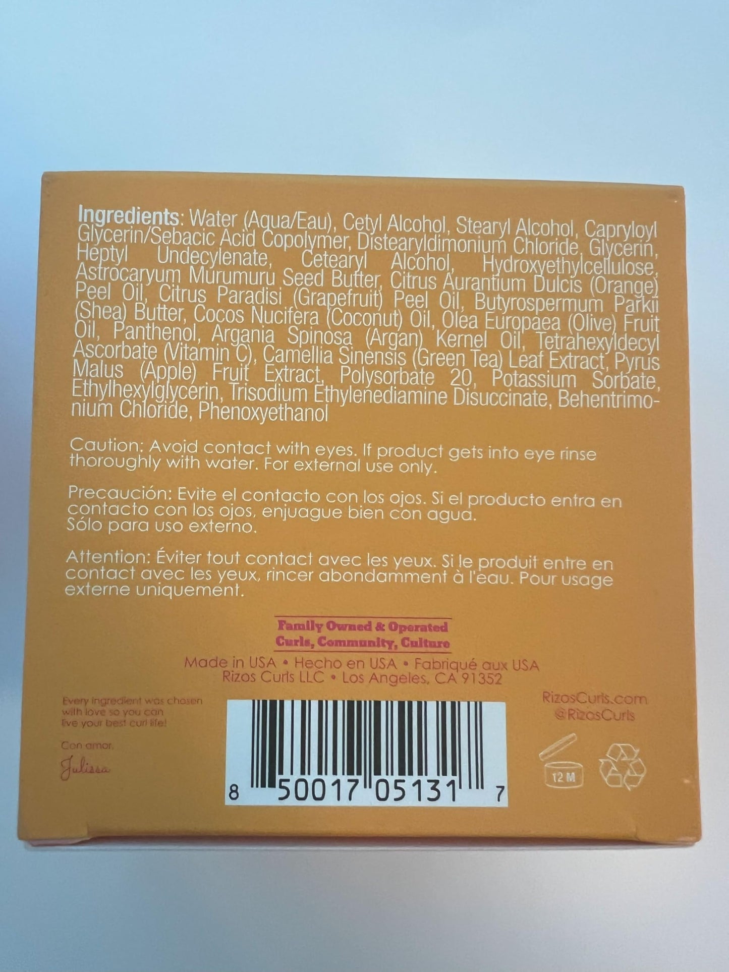 Rizos Curls Vitamin C Hair Repair Mask, Deeply Moisturizes & Hydrates, Softens & Minimize Frizz while Adding Shine, For Dry Damaged Hair, Infused