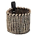 Santa Barbara Design Studio Jute Organizer Woven Storage Basket for Home Décor, Small 4" x 4", Black/Natural
