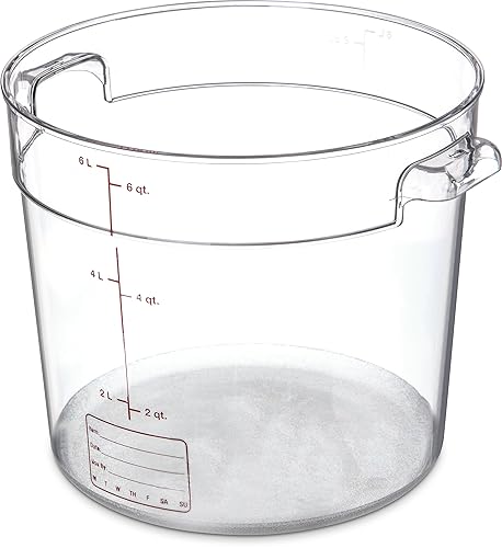 Carlisle FoodService Products Storplus Round Food Storage Container with Stackable Design for Catering, Buffets, Restaurants, Polycarbonate (Pc), 6…