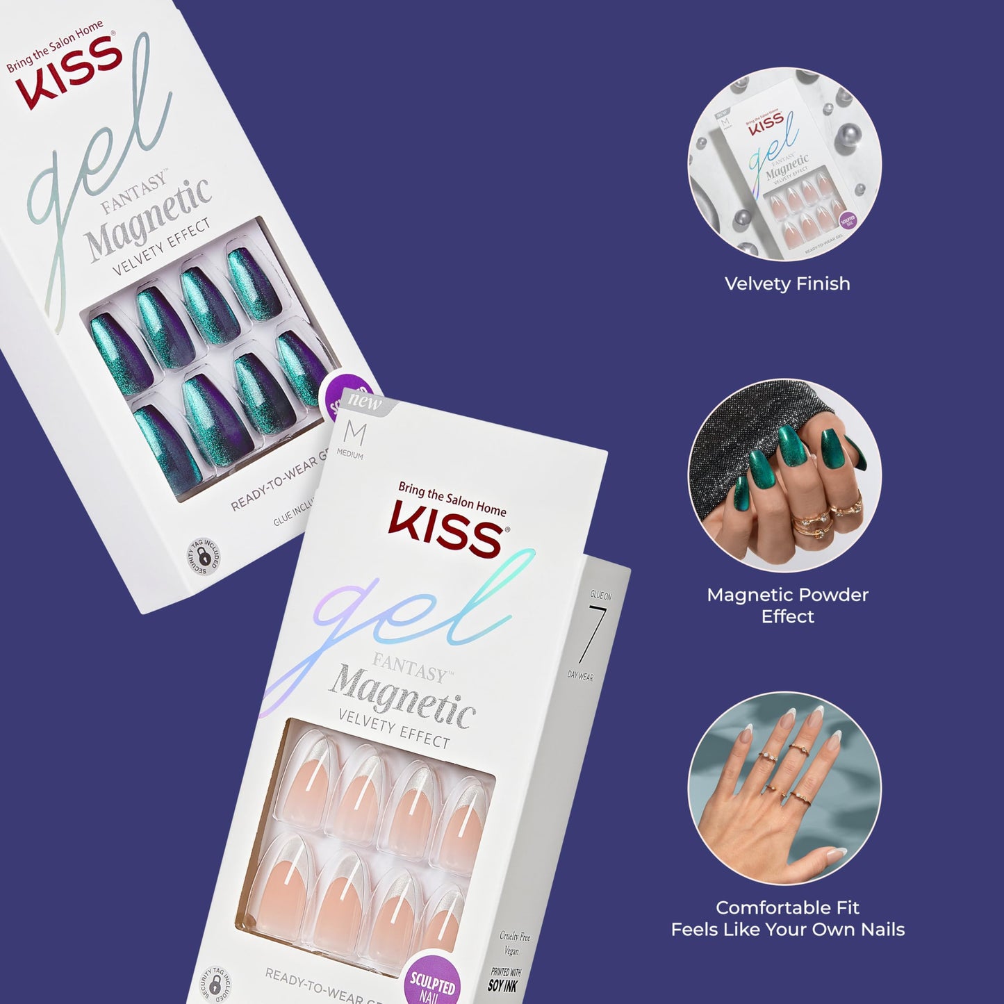 KISS Gel Fantasy, Press On Nails, Nail glue included, 'Dial Me', Gray, Short Size, Oval Shape, Includes 28 Nails, 2g glue, 1 Manicure Stick, 1 Mini Beauty & Personal Care KISS