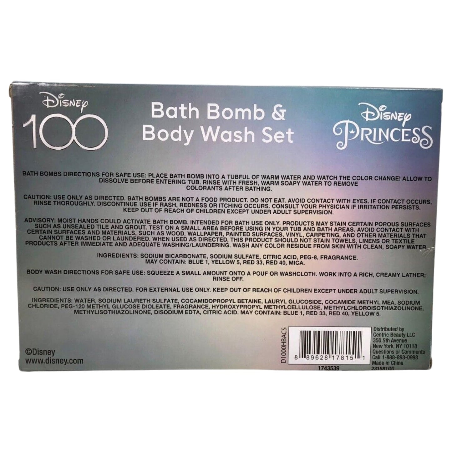 Original Squishmallows Disney Princess Bath Bomb & Body Wash Set, 8-Piece Set with 4 Scented Body Wash & 4 Bath Bombs, 4 Surprise Charms & 4…