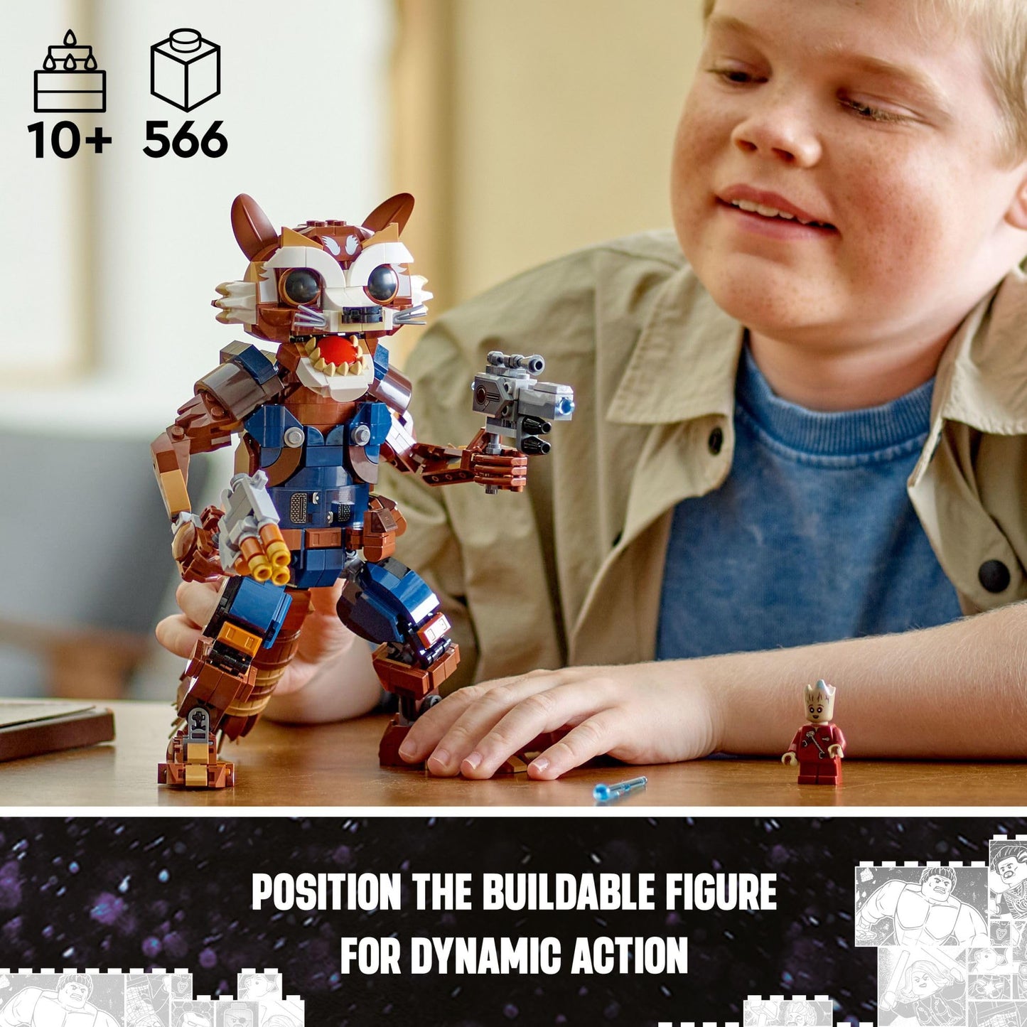 LEGO Marvel Rocket & Baby Groot Minifigures 76282 – Buildable Guardians of The Galaxy Toy for Kids 10+, Action Figure Gift for Boys & Girls