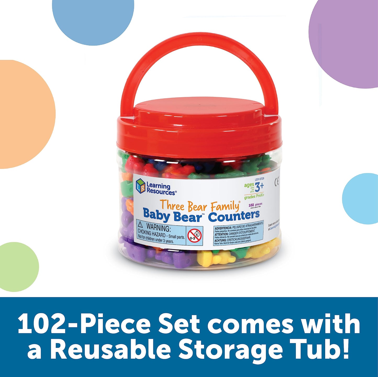 Learning Resources Baby Bear Counters – 102 Pieces Counting Manipulatives for Toddlers & Kids Ages 3+, Pre-K Learning, Educational Teddy Bear Toy