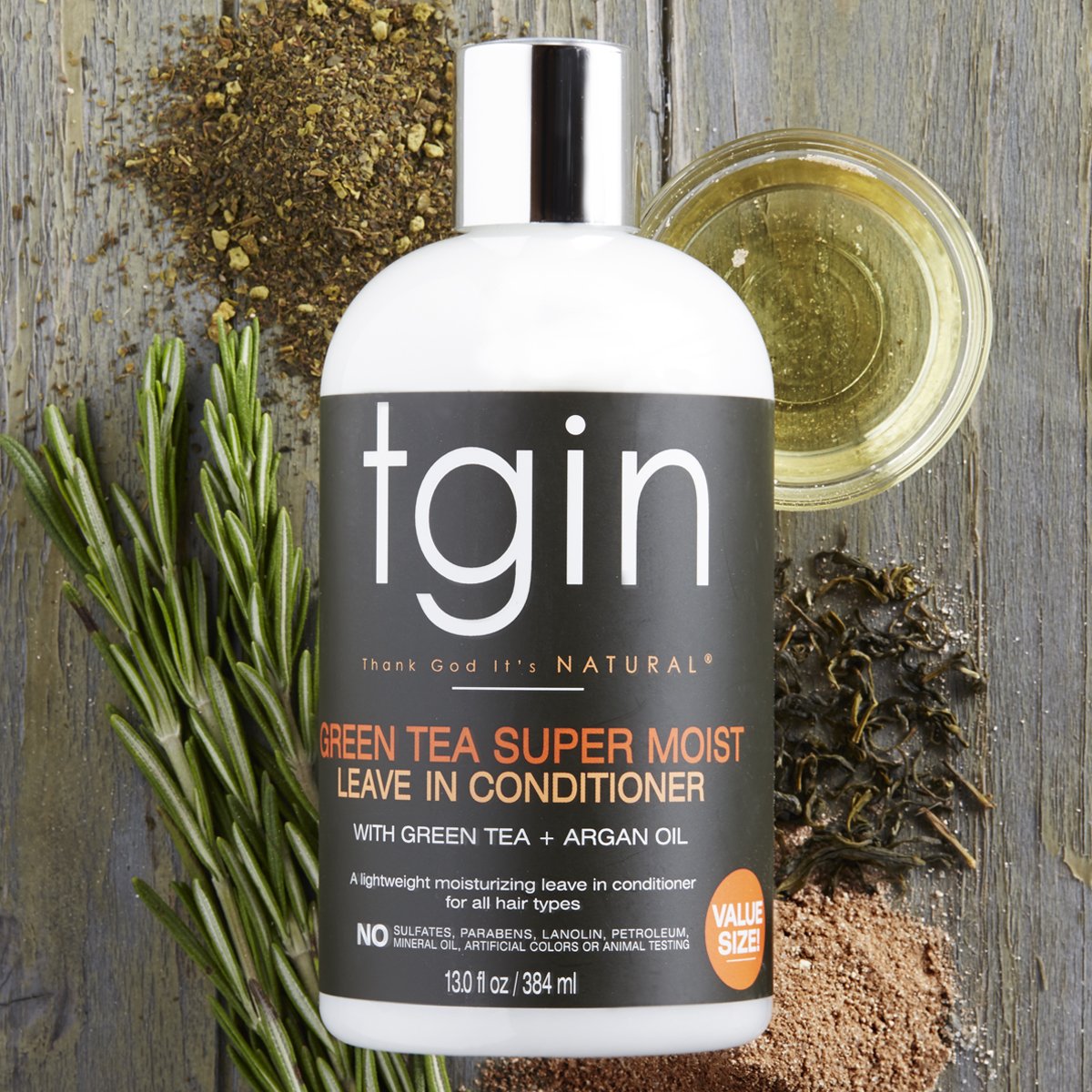tgin Green Tea Super Moist Leave In Conditioner - Lightweight Leave In Conditioner for Curly Hair - Hydrates, Controls Frizz & Enhances Manageability