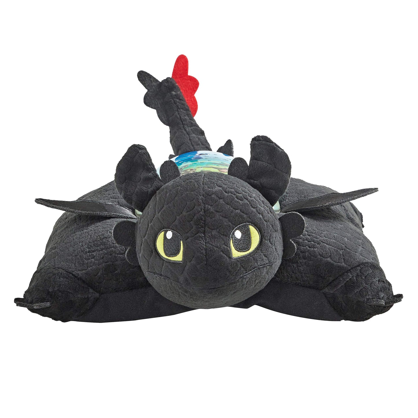 Pillow Pets NBC Universal How to Train Your Dragon Toothless Sleeptime Lite 11" Stuffed Animal Plush Toy , Rainbow , Black