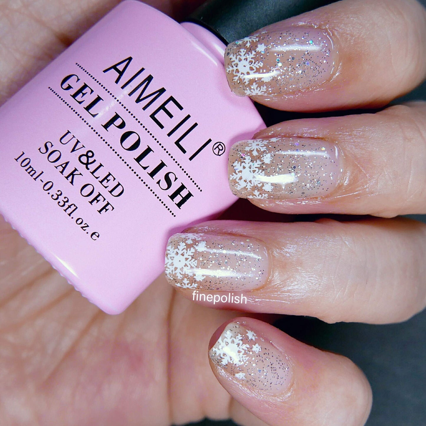 AIMEILI Soak Off U V LED Glitter Gel Nail Polish - Silver Glitter Explosion (023) 10ml