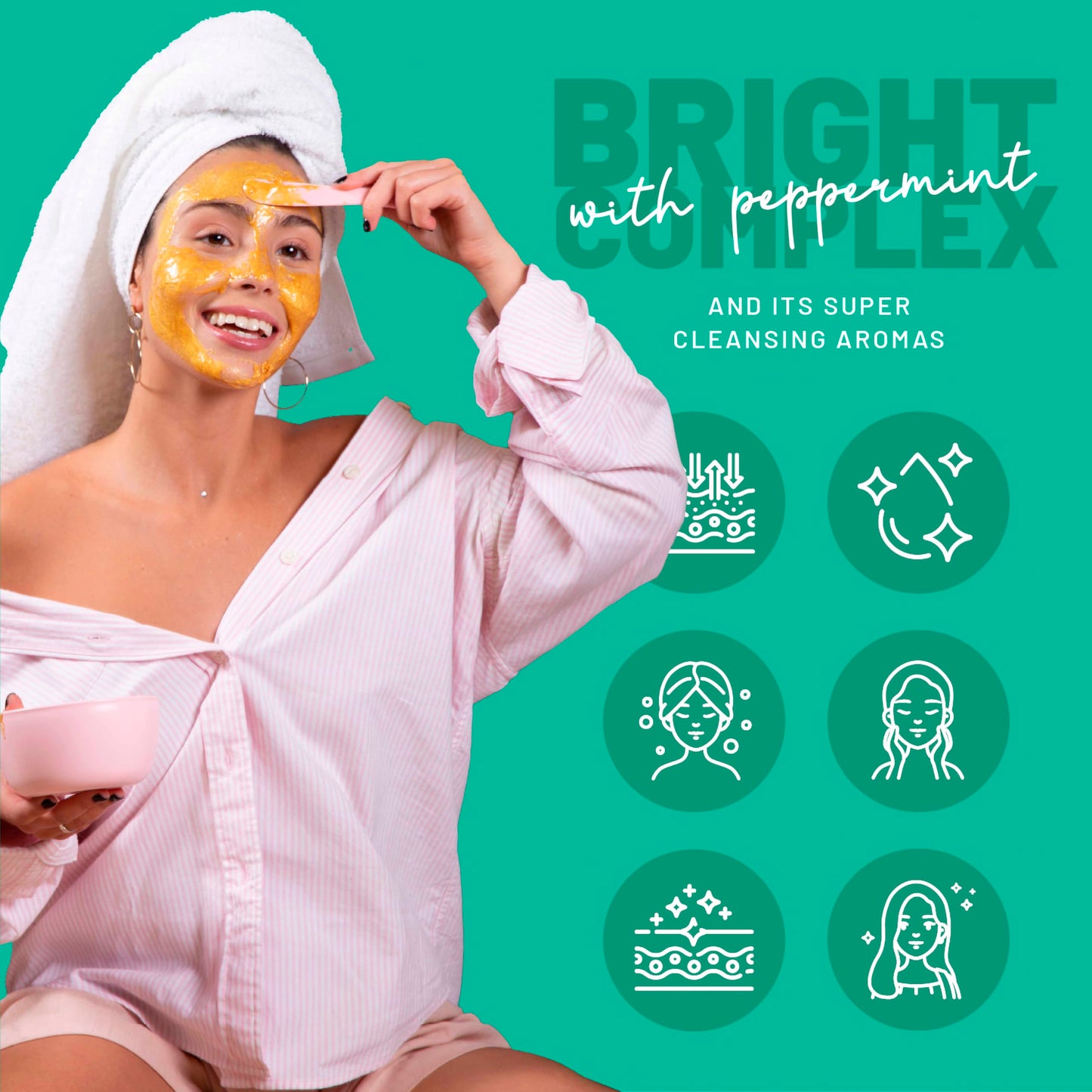 BRÜUN Peel-Off Peppermint Jelly Mask for Face Care - A 23 fl oz Rubber Mask Jar for 30 to 35 Treatments - A Skin Care Moisturizing Gel Mask of Spa Set