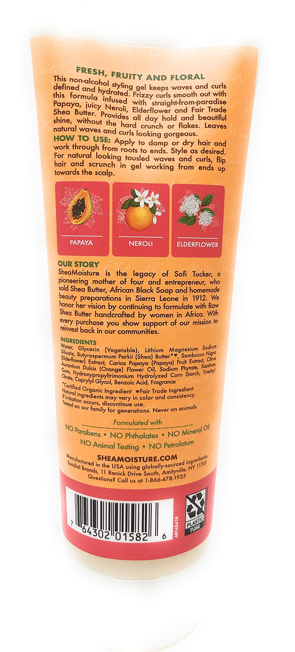 Shea Moisture, All Day Frizz Control Styling Gel Papaya & Neroli, 8 Ounce