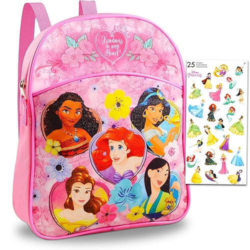 Disney Princess Mini Backpack Preschool Toddler Kindergarten ~ Deluxe 11" Princess School Bag with Stickers (Disney Princess School Supplies)