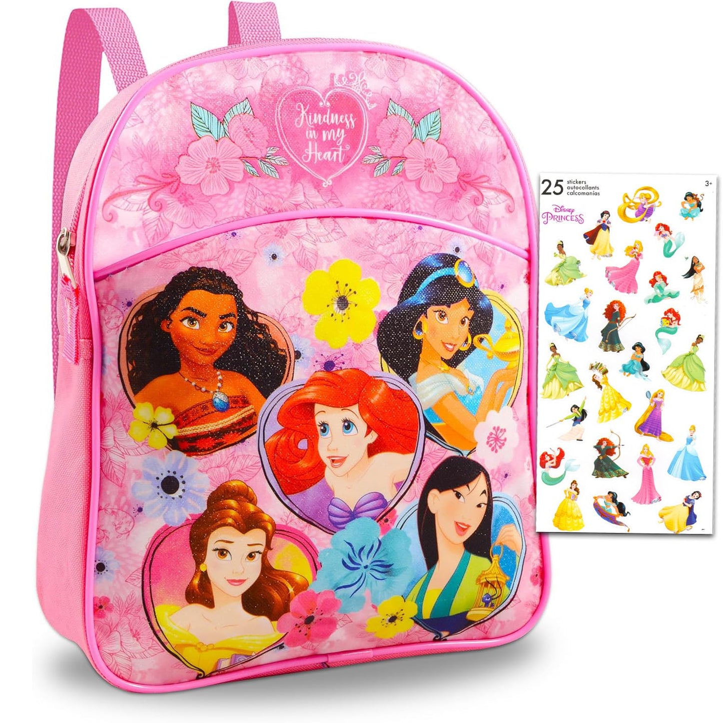 Disney Princess Mini Backpack Preschool Toddler Kindergarten ~ Deluxe 11" Princess School Bag with Stickers (Disney Princess School Supplies)