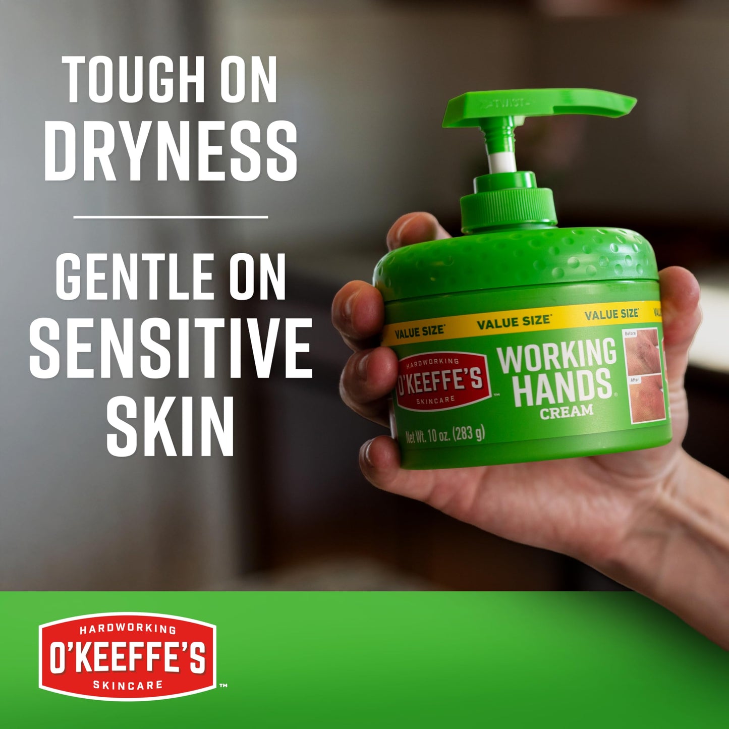 O'Keeffe's Working Hands Hand Cream in a Pumpable Jar for Extreme Dryness - 10oz Pump (1 Pack) - Repairing Skincare for Cracked, Dry Hands Beauty & Personal Care O'Keeffe's