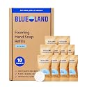 BLUELAND Foaming Hand Soap Refill Tablets, 10-Pack, Iris Agave Scent, Eco Friendly Cleaning Products, 10 x 9 Fl oz