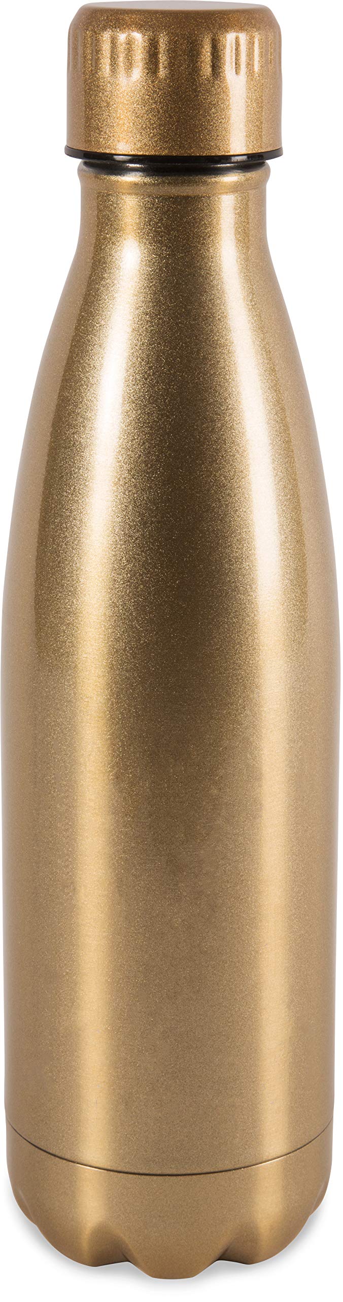 Pavilion Gift Company Champagne-18 oz Stainless Steel Water Bottle, 18 OZ, Gold, Pink, White