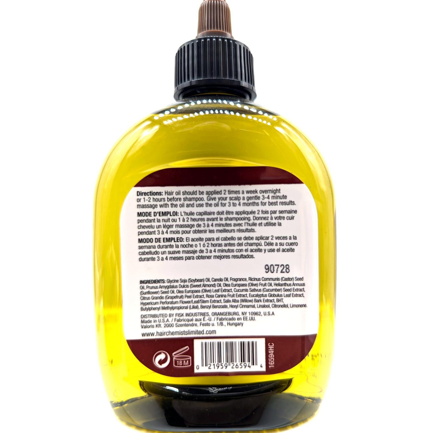 Hair Chemist Castor Oil 7.1 oz - Strengthening & Growth Stimulator for Hair Growth