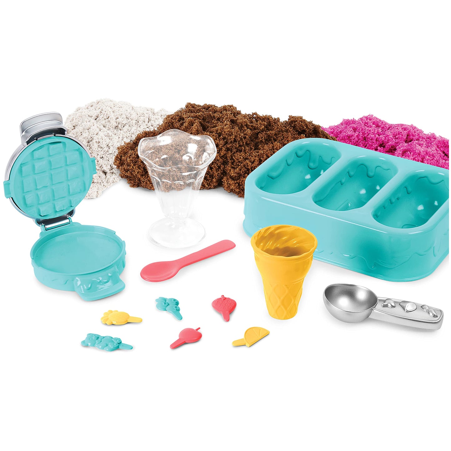Kinetic Sand Scents, Ice Cream Treats Playset with 3 Colors Scented Play Sand & 6 Tools, Sensory Toys for Kids Ages 3 and up
