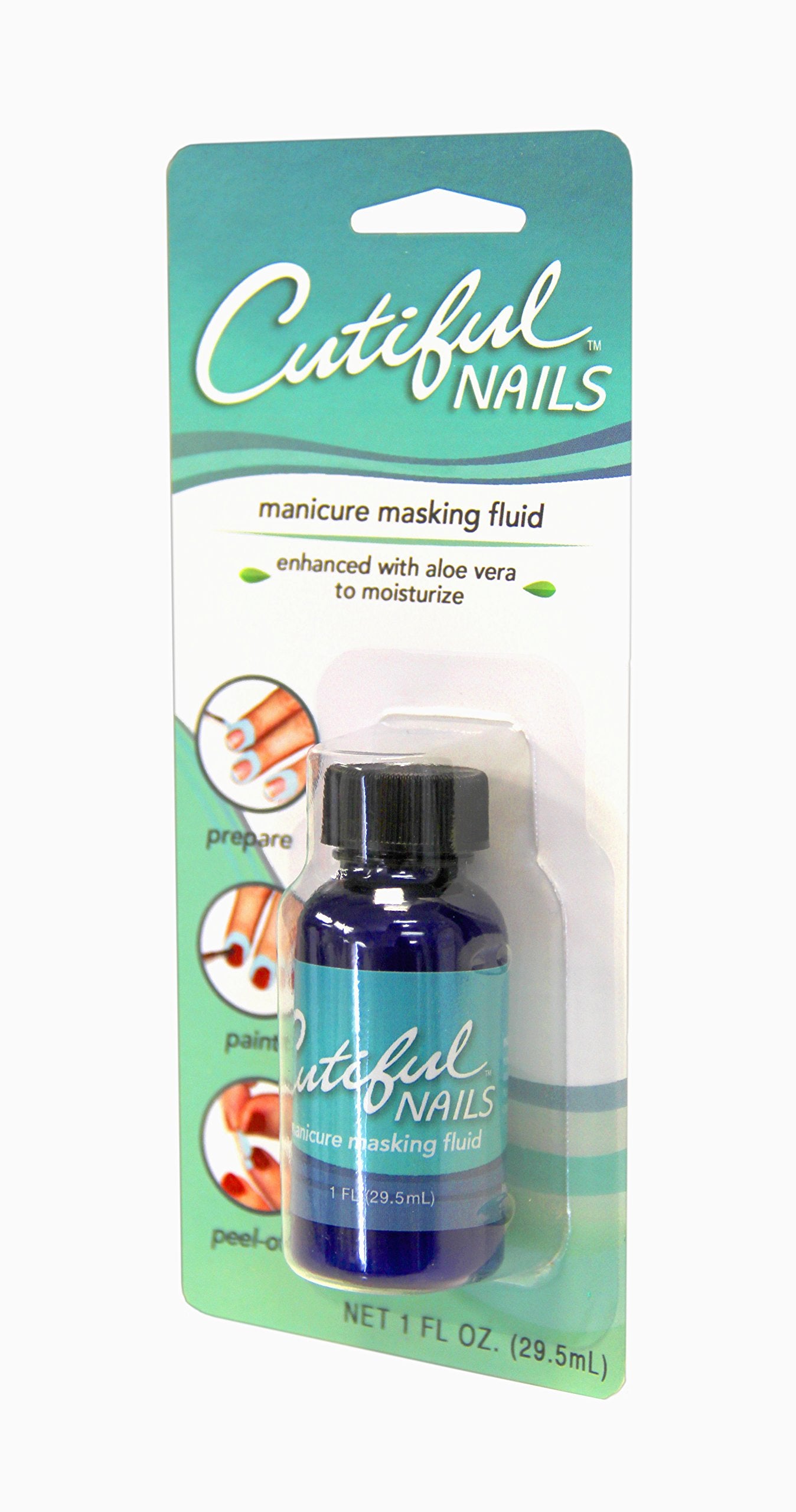 Cutiful Nails Professional Manicure Masking Fluid with Aloe, No More Messy Nail Polish, Liquid Tape