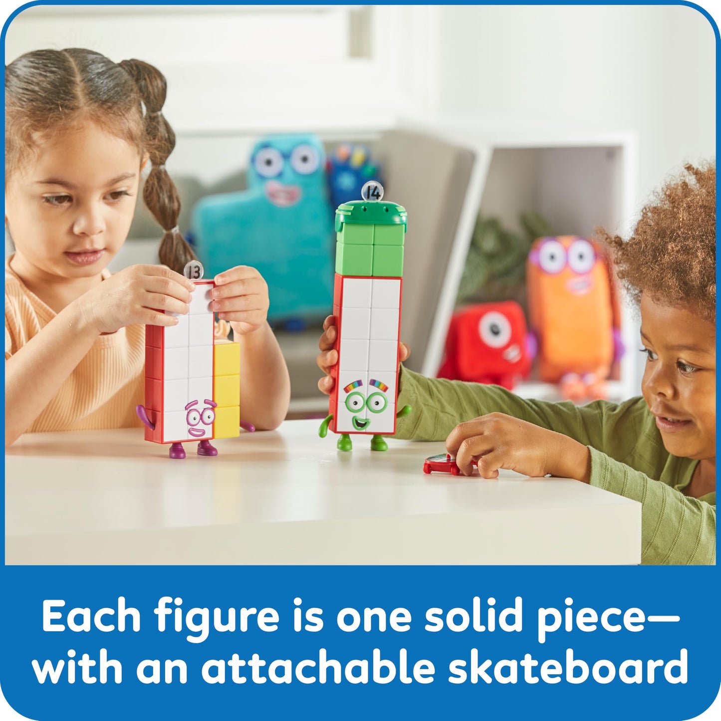hand2mind Numberblocks Thirteen & Fourteen Figures – Math Toys for Toddlers Ages 3–5, Small Learning Figurines & Preschool Education Gifts