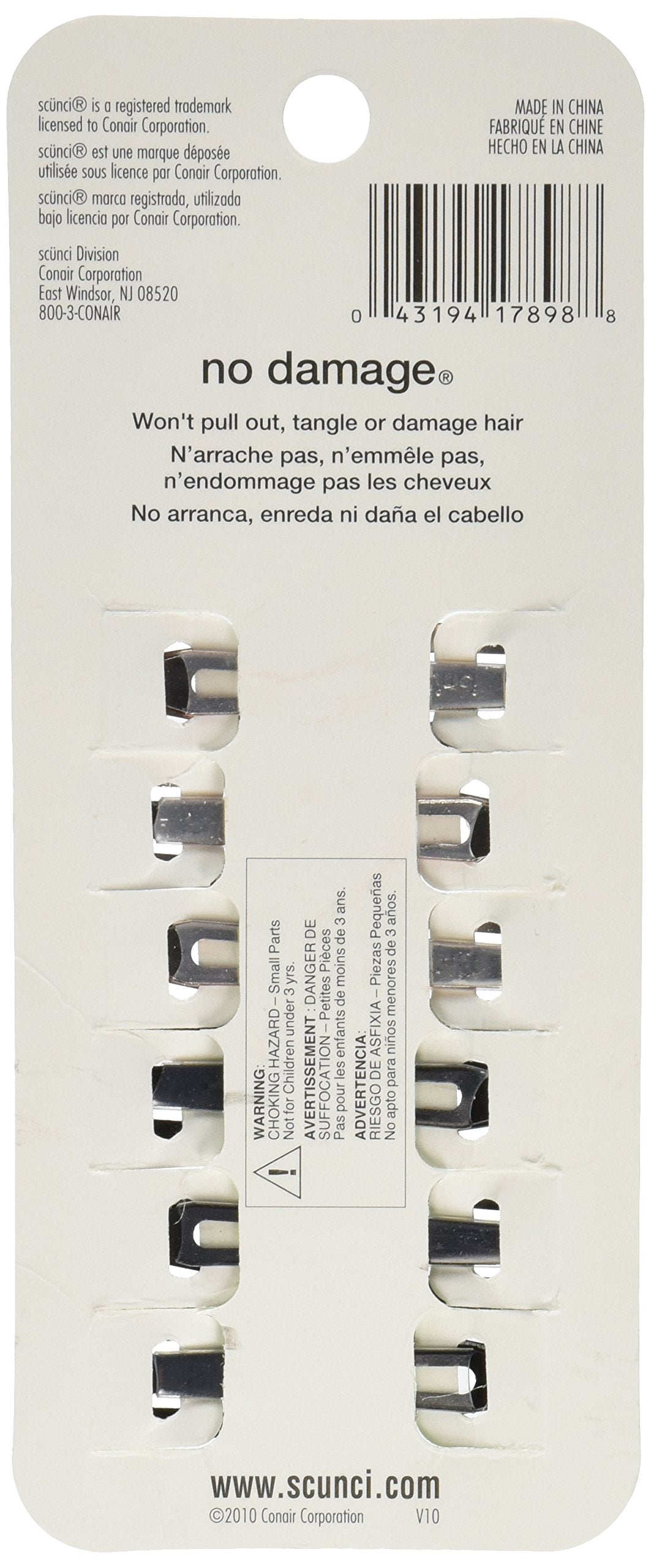 Scunci No Slip No Damage Snap Clips,unisex, 6 pk
