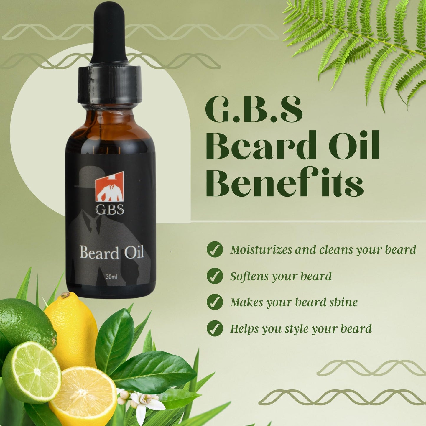 GENTS Premium Beard Grooming Kit for Men - Beard Oil, Beard Serum, 100% Boar Bristle Beard Brush, Wooden Dual-Sided Beard Comb & Folding Pocket Beard Beauty and Personal Care G.B.S