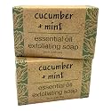 Greenwich Bay Trading Co, Essential Oil Cucumber and Mint Exfoliating Bath Bar Soap, Set of 2, 8.6 Ounces Each