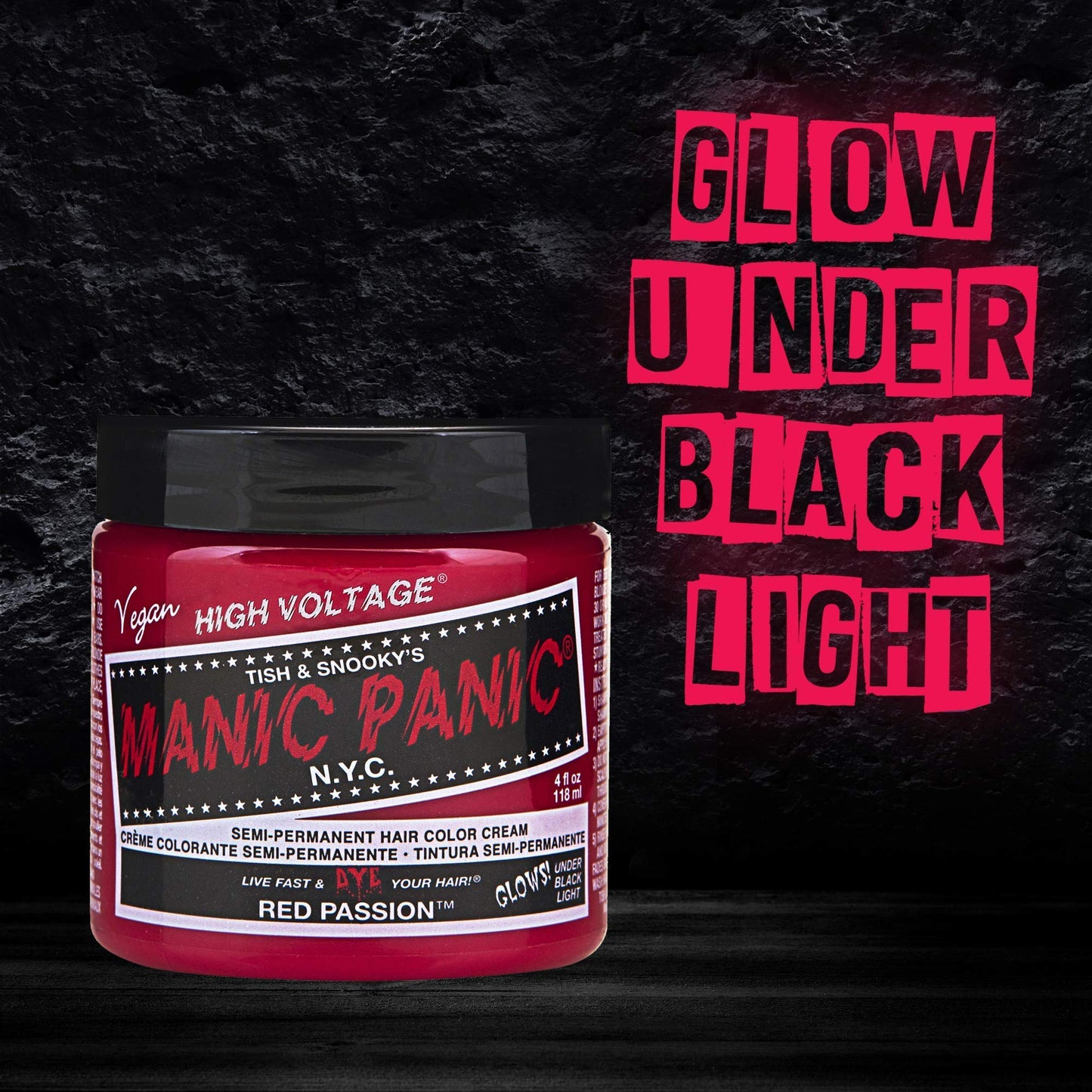 MANIC PANIC Classic Red Passion Semi Permanent Hair Color - Medium Cherry Red Hair Dye for Women & Men That Lasts 4-6 Weeks - Vegan, Ammonia