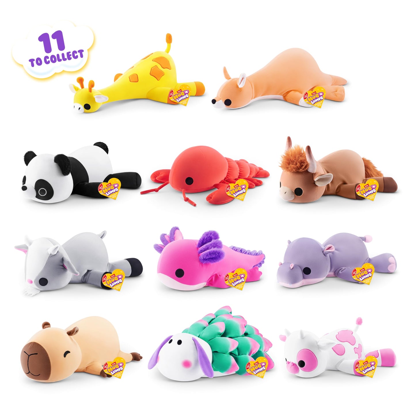Hug-A-Lumps Axolotl Ally by ZURU, Medium, 3.3 lbs, Cuddly Squishy Weighted Plush, Sleeping Pillow Plush, Stuffed Animal (Axolotl)