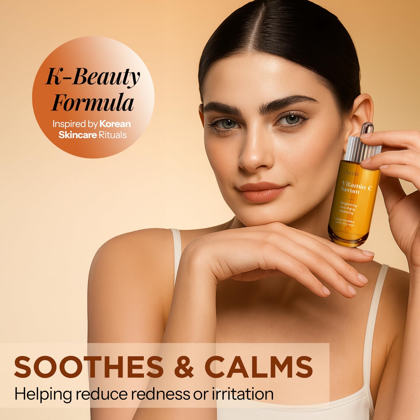 Aeris Vitamin C Face Serum - Hydrating & Revitalizing Formula For Dark Spots, Uneven Tone & Fine Lines - Dermatologist Tested, Anti-Aging, Korean