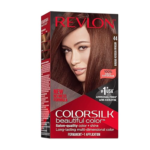 Revlon Colorsilk Beautiful Color Permanent Hair Color, Long-Lasting High-Definition Color, Shine & Silky Softness with 100% Gray Coverage, Ammonia