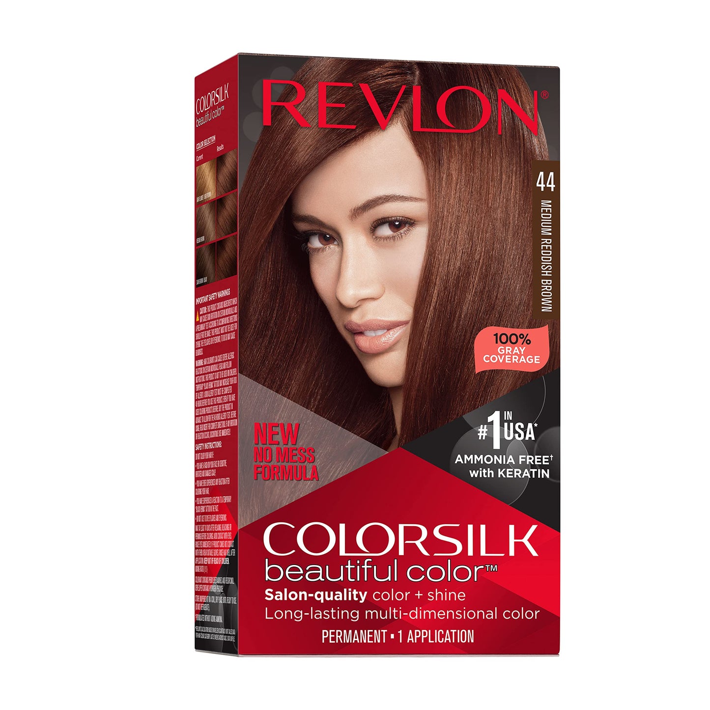 Revlon Colorsilk Beautiful Color Permanent Hair Color, Long-Lasting High-Definition Color, Shine & Silky Softness with 100% Gray Coverage, Ammonia