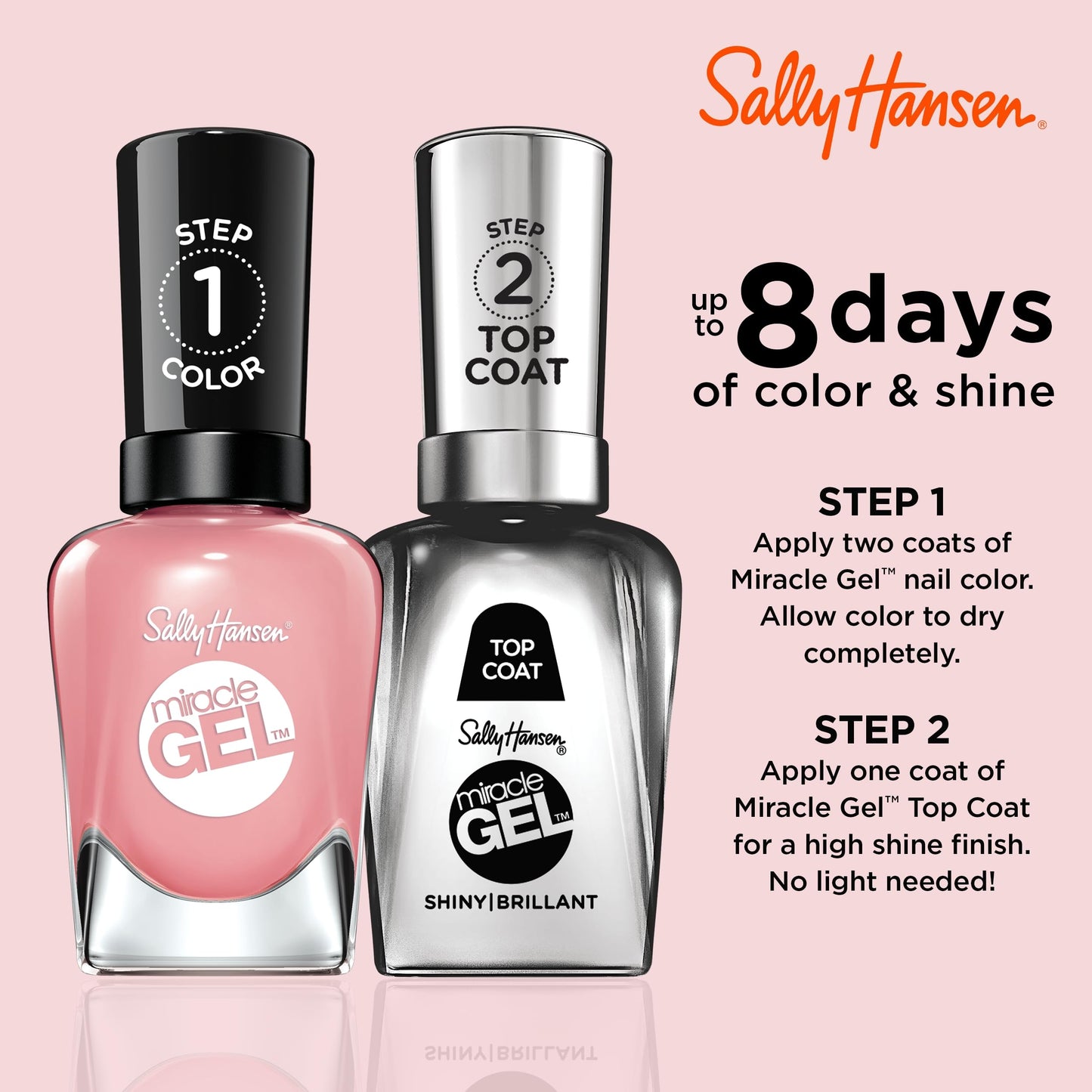 Sally Hansen Miracle Gel Salon Quality Nail Polish | Gel-Like Formula, Two-Step System, No UV Light Needed, Long Lasting | Semi-Opaque, Glossy | 245 Beauty & Personal Care Sally Hansen