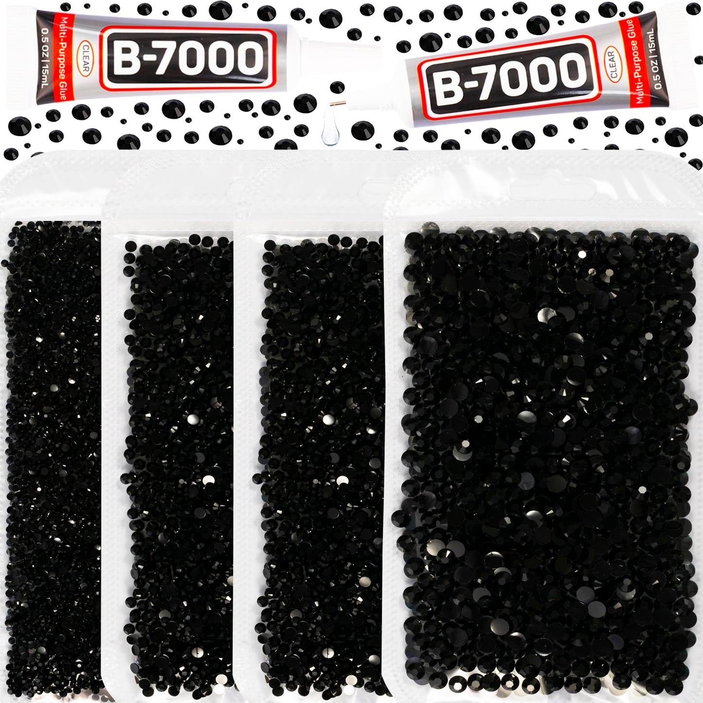 30200Pcs Metallic Gold Resin Flatback Rhinestones with b7000 Jewelry Glue Fix for Crafts Clothes Clothing Crafting Fabric Costumes, Flat Back Beauty and Personal Care Worthofbest Default Title