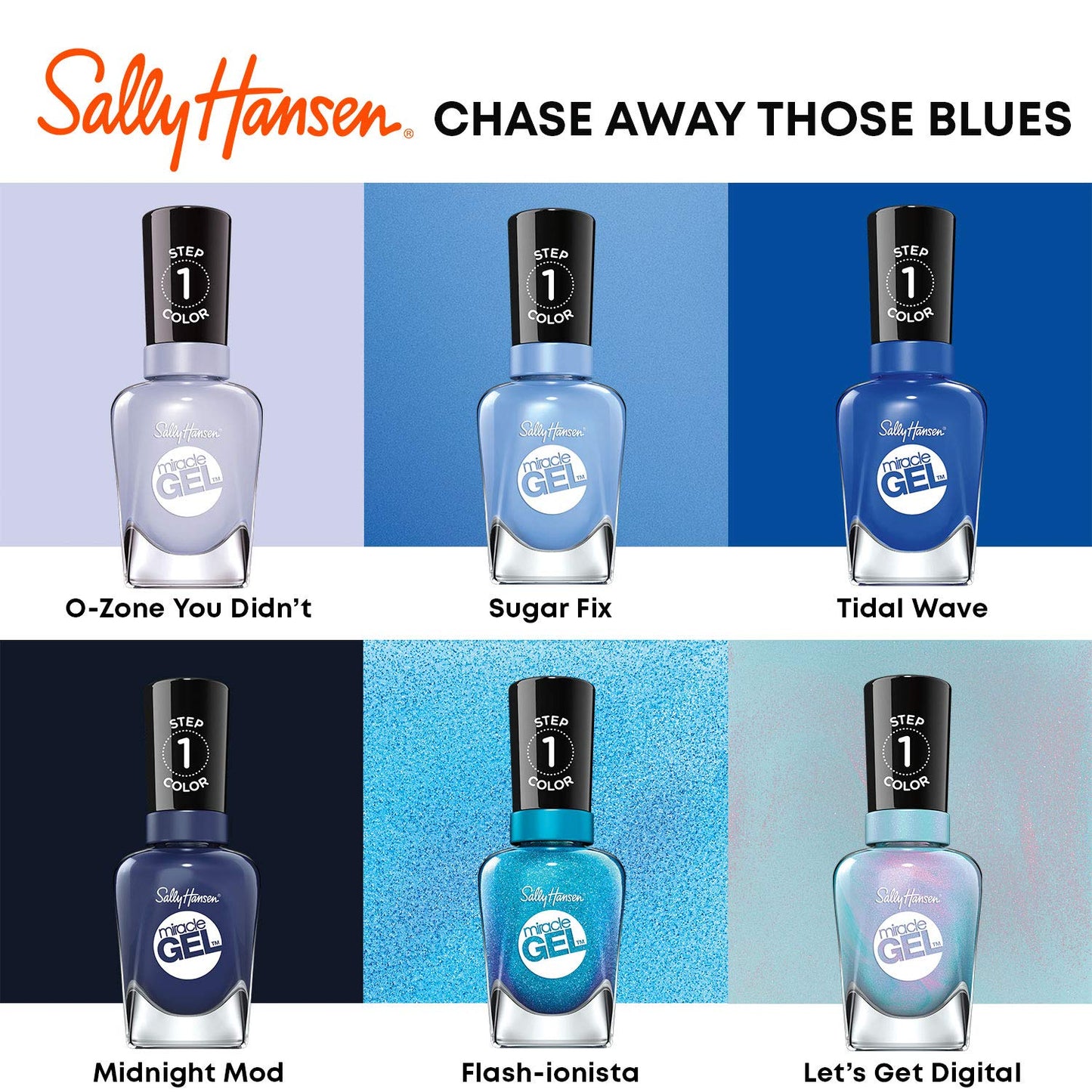 Sally Hansen Miracle Gel Salon Quality Nail Polish | Gel-Like Formula, Two-Step System, No UV Light Needed, Long Lasting | Opaque, Glossy | 619 Tidal Beauty & Personal Care Sally Hansen