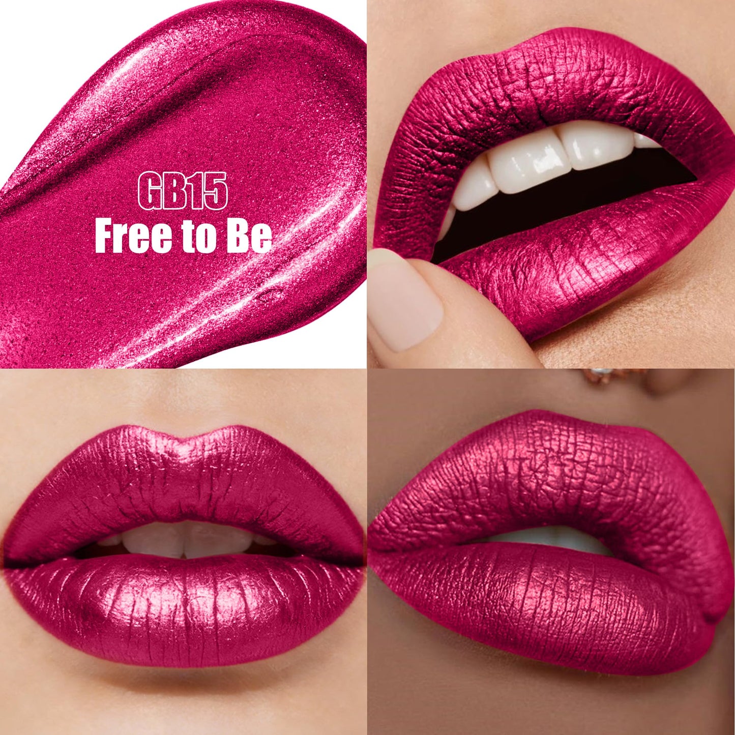 Depuplum Plum Metallic Lipstick and Lip Liner Combo Makeup 2-in-1 Shimmer Glitter Lipsticks for Women Metallic Lip Gloss Stain Burgundy Long Lasting