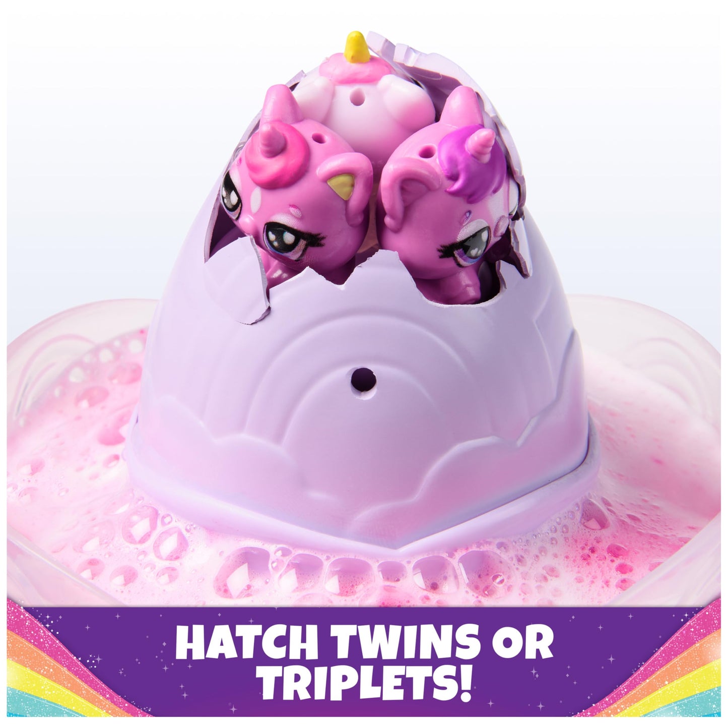 Hatchimals Alive, Rainbow Splash Fizzy Color Surprise Toy, Hatch Twins or Triplets from Color Reveal Egg (Style May Vary), Kids Toys for Girls & Boys