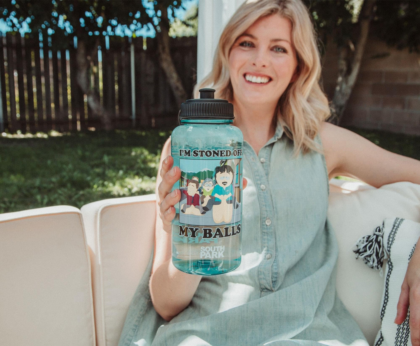 Silver Buffalo South Park Randy Marsh Plastic Water Bottle With Spill-Resistant Sports Cap Lid | Holds 34 Ounces