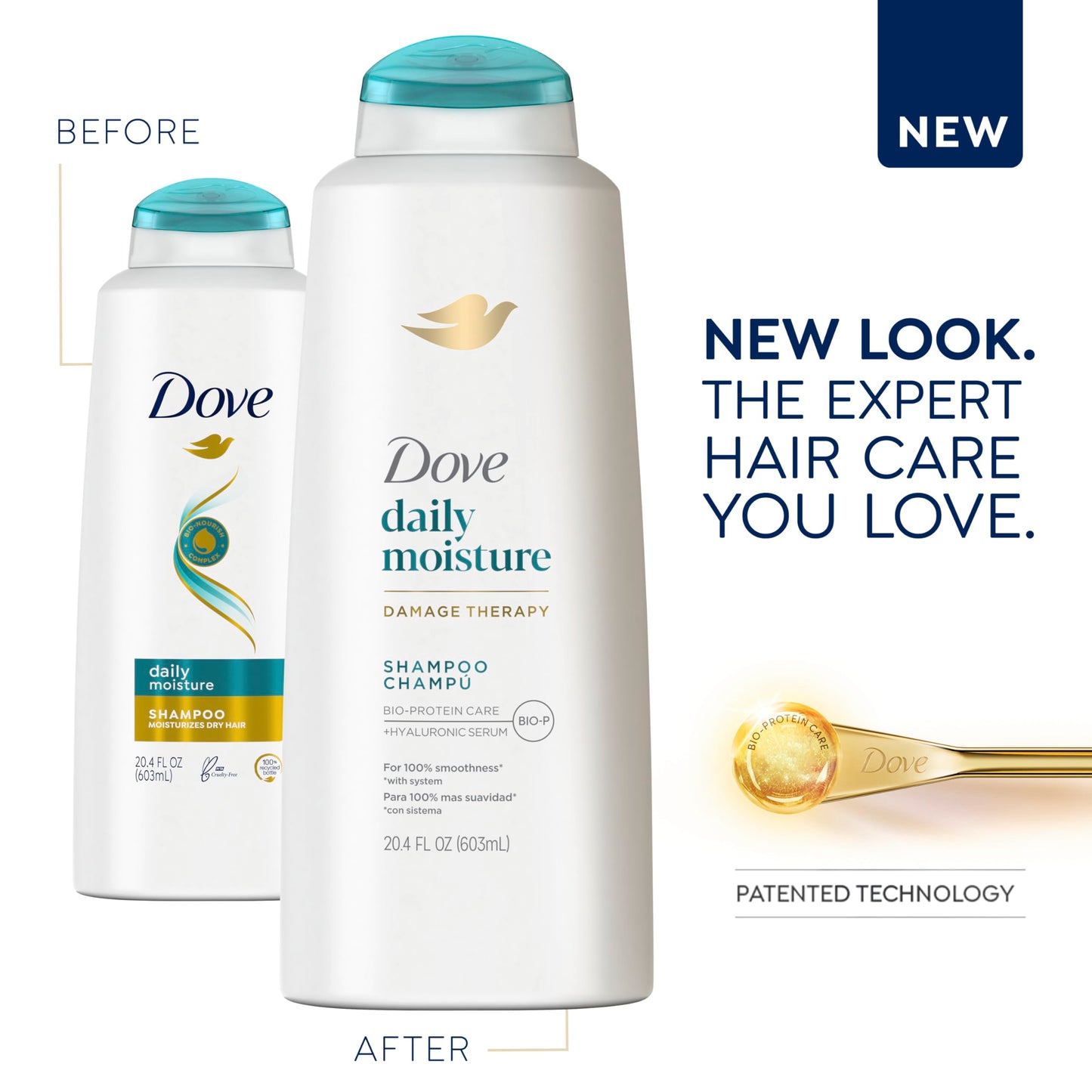 Dove Damage Therapy Daily Moisture Shampoo, 20.4 Ounce (Pack of 2)