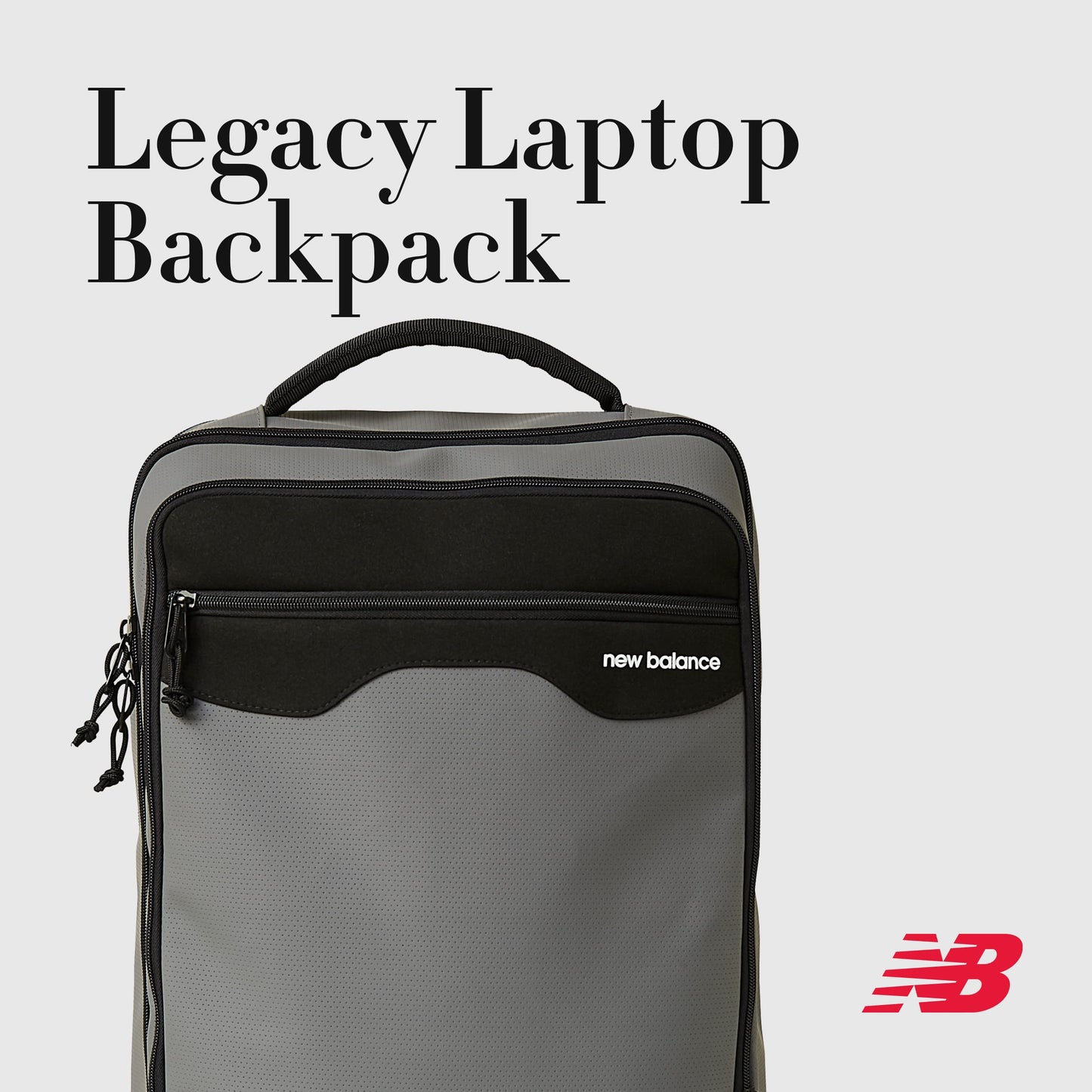 New Balance Laptop Backpack, Legacy Commuter Travel Bag for Men and Women, Grey, One Size