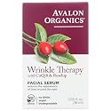 Avalon Organics Facial Serum, Wrinkle Therapy with CoQ10 & Rosehip, 0.55 Oz