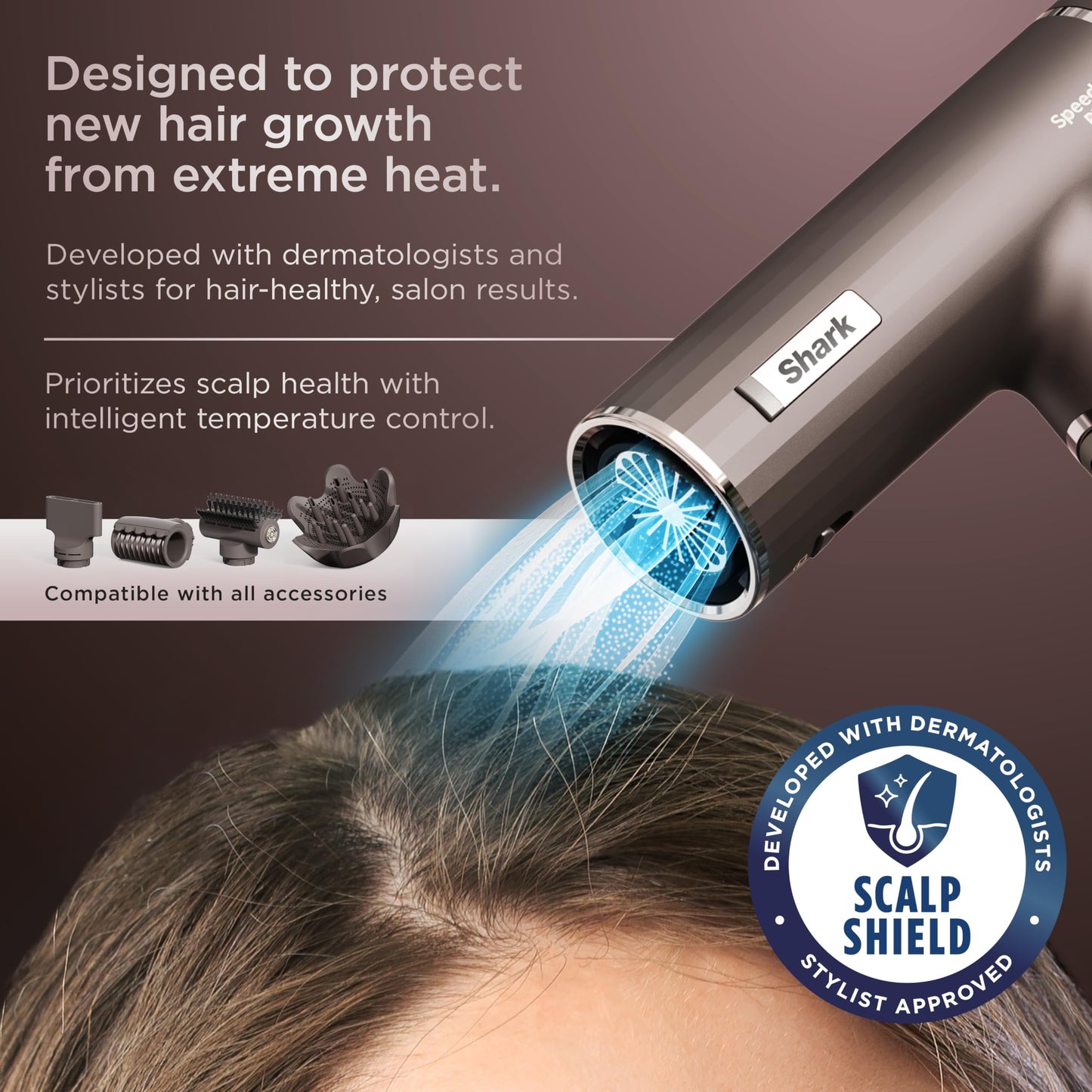 Shark SpeedStyle Pro Flex Professional Performance High-Velocity Hair Dryer System with Scalp Shield & IQ Speed Styling and Drying Suite, Lightweight Beauty and Personal Care Shark