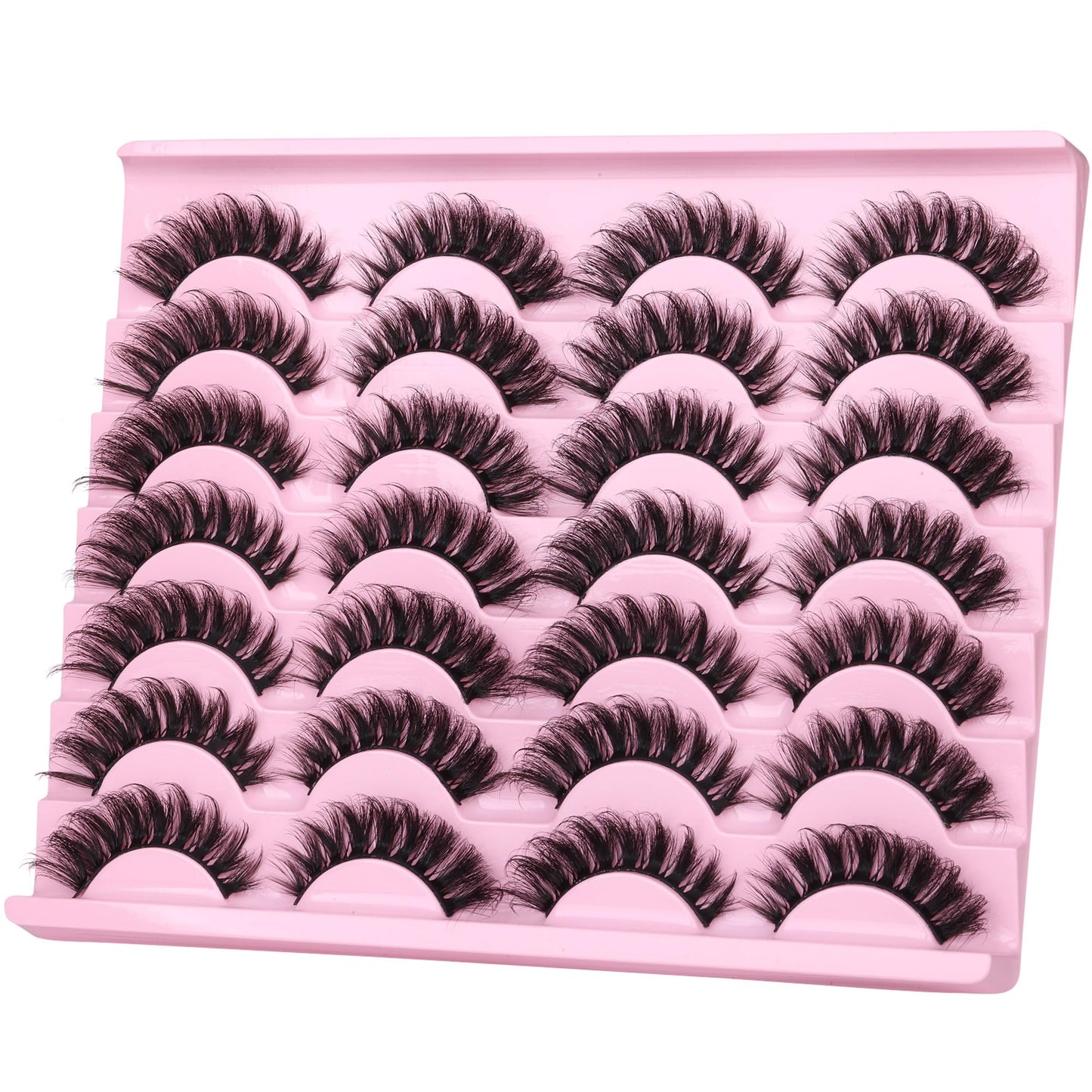 Zanlufly False Eyelashes Russian Strip Cat Eye Faux Mink D Curl Fluffy Fake Lashes Look Like Extension Long Strip Wispy Beauty and Personal Care zanlufly