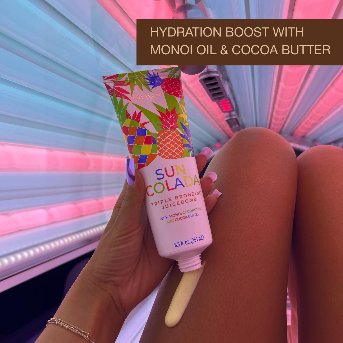 Onyx Suncolada Triple Bronzing Lotion for Tanning Bed - Indoor Dark Tanning Accelerator with Bronzer | Anti-Aging, Hydrating, Streak-Free formula |