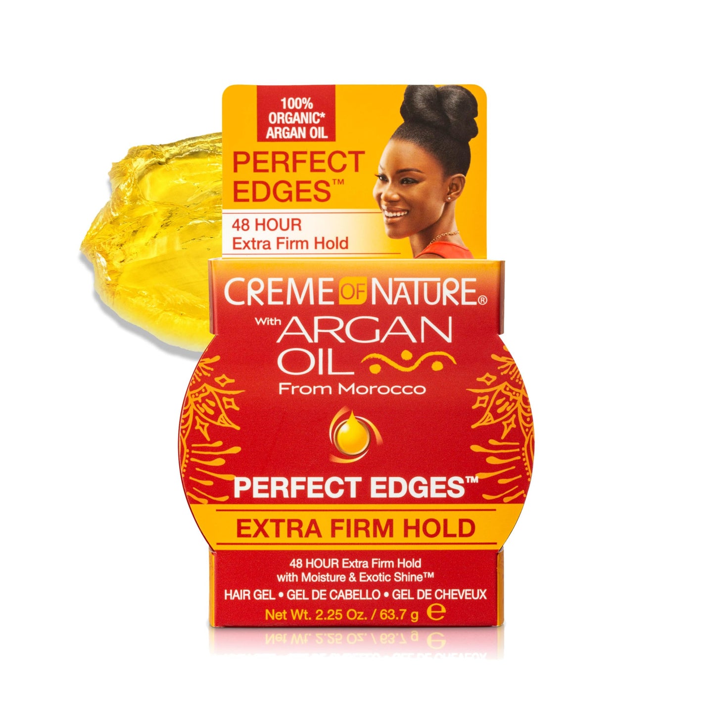 Creme of Nature Perfect Edges™ Extra Firm Hold Gel, 48-Hour Sleek Style Edge Control with 100% Moroccan Argan Oil, Stocking Stuffer for Her