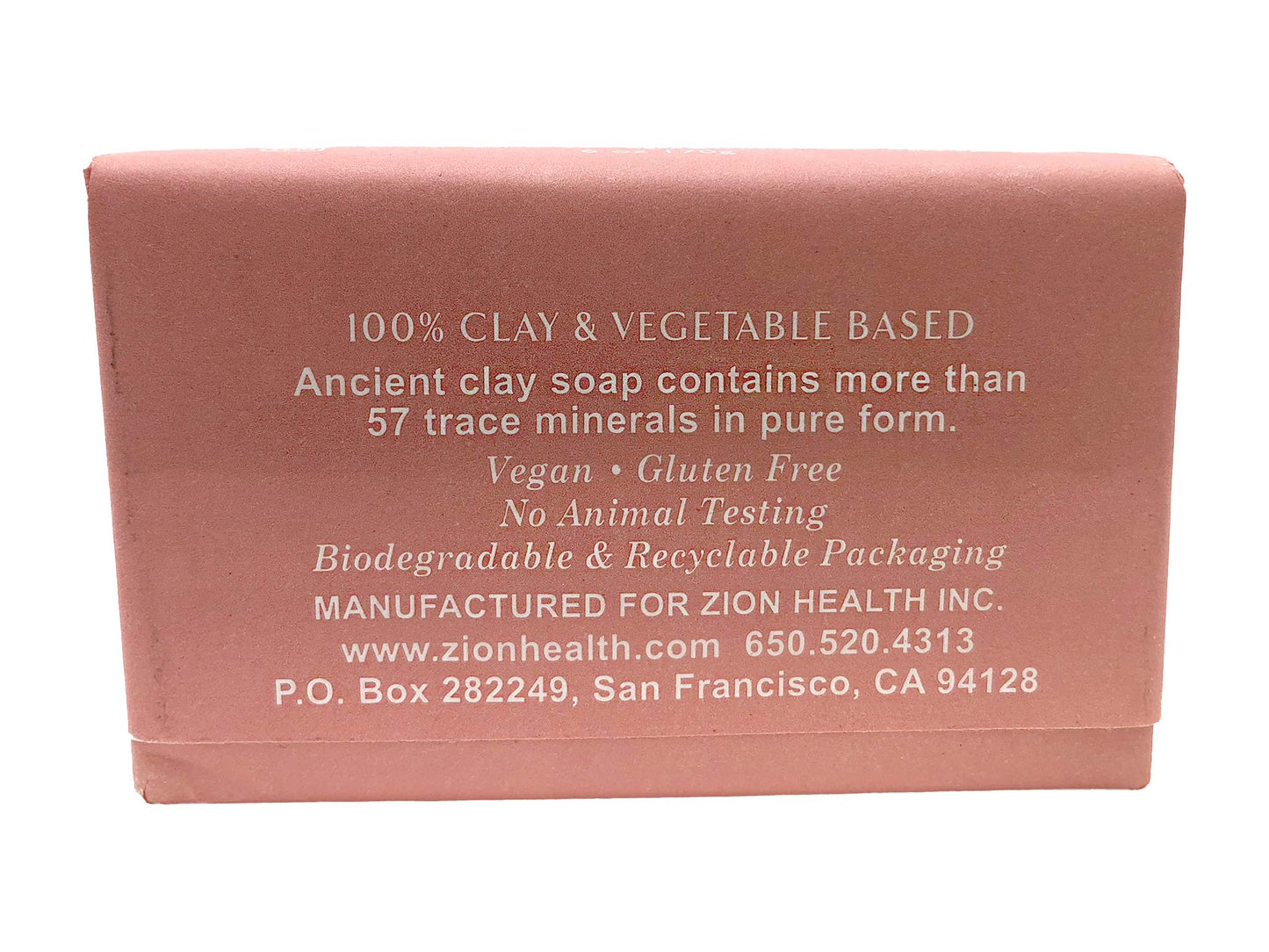 Adama Minerals Zion Health Ancient Clay Bar Soap, Bergamot Rose, 6 oz (170 g)